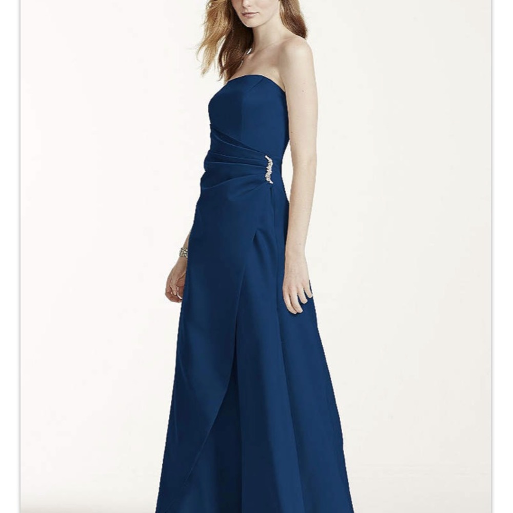 David’s Bridal Deep Brown Satin Gown